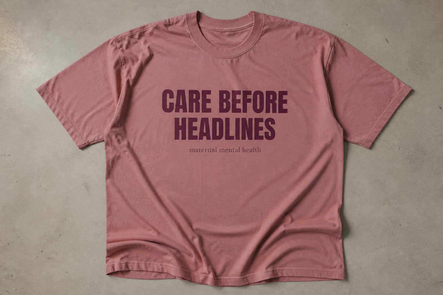 CARE BEFORE HEADLINES t-shirt mockup